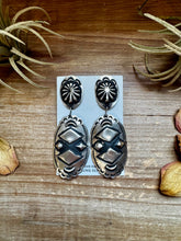 Load image into Gallery viewer, Sterling Silver Dangle Earrings – Native Made by Leander & Rhonda Largo USA