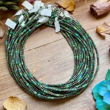 Load image into Gallery viewer, Faceted Turquoise Necklace with Sterling Silver Pearls – 18”