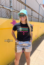 Load image into Gallery viewer, DS BLACK- Neon Boot Stitch Tee