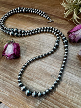 Load image into Gallery viewer, Graduated Sterling Silver Pearls 8mm to 14mm - 46.5"
