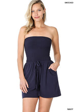 Load image into Gallery viewer, Smocked Tube Romper with Pockets
