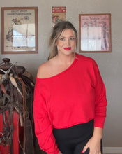 Load image into Gallery viewer, Boat Neck Sweater - Red
