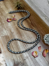 Load image into Gallery viewer, 54 inch Necklace - 10 mm &amp; 10 mm saucer Sterling Silver Pearls
