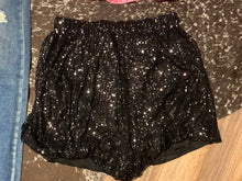 Load image into Gallery viewer, Black Sequin Shorts
