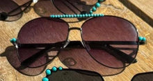 Load image into Gallery viewer, Turquoise Aviator Sunglasses
