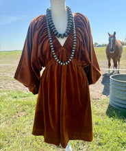 Load image into Gallery viewer, Velvet Dress - Rust
