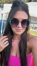 Load image into Gallery viewer, Turquoise Round Sunglasses
