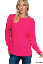 Load image into Gallery viewer, Waffle Sweater - Hot Pink
