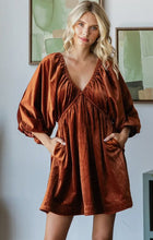 Load image into Gallery viewer, Velvet Dress - Rust
