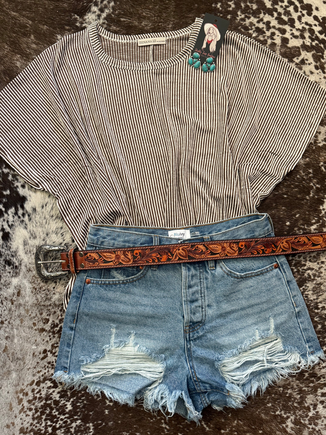 Brown & White Pinstripes