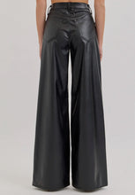 Load image into Gallery viewer, Black Faux Leather - Wide Leg
