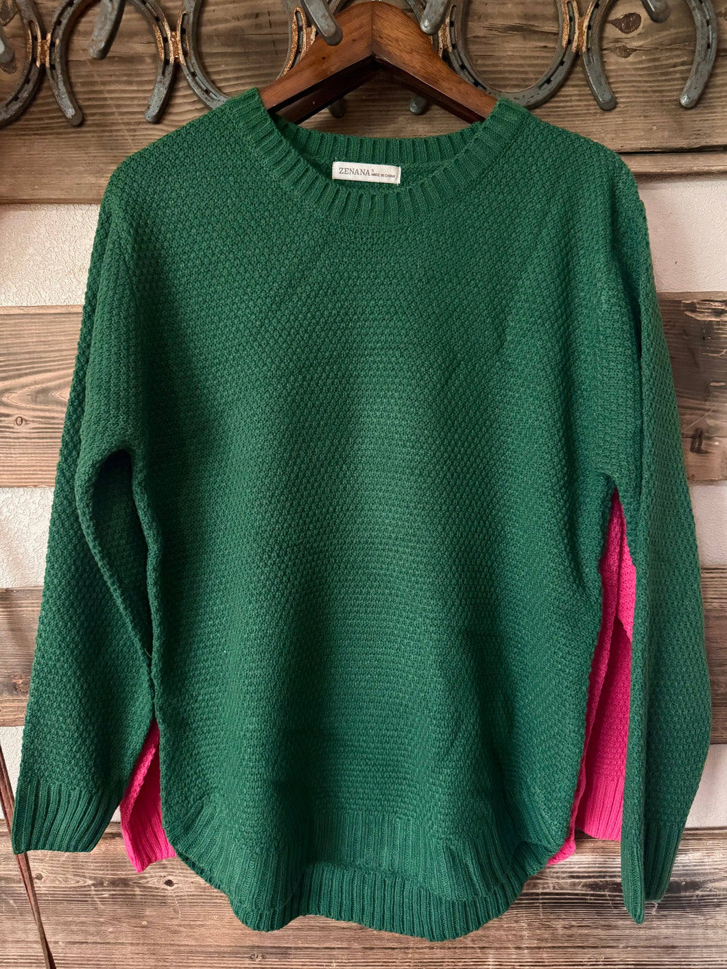 Waffle Sweater - Dark Green