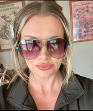 Load image into Gallery viewer, Turquoise Aviator Sunglasses
