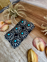 Load image into Gallery viewer, Triple Concho Dangle Earrings with Kingman Turquoise – Sterling Silver, Post Top
