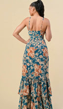 Load image into Gallery viewer, Teal Floral Maxi Dress
