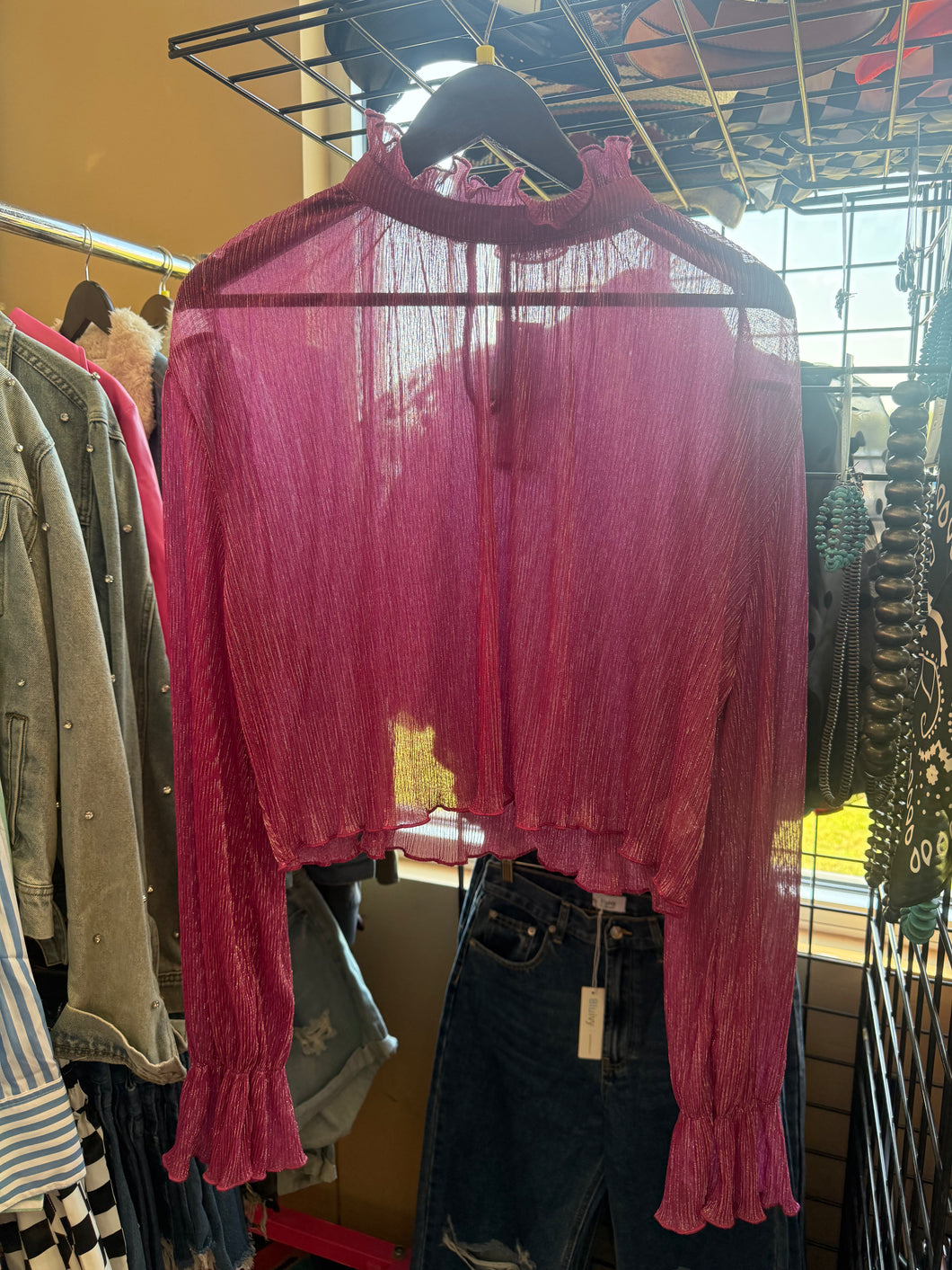 Pink Sheer Top - 2X