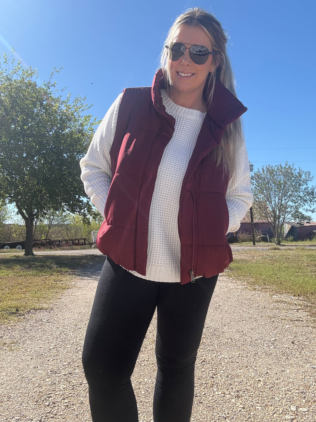 Puffer Vest - Maroon