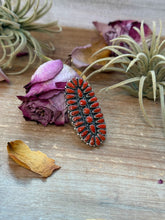 Load image into Gallery viewer, Red Coral Cluster Sterling Silver Ring – Size 9
