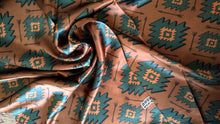 Load image into Gallery viewer, Wild Rag 100% SILK Brown and Teal
