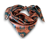 Load image into Gallery viewer, Wild Rag 100% SILK Brown and Teal
