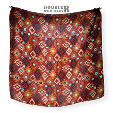 Load image into Gallery viewer, 100% Silk Wild Rag Chestnut and Turquoise
